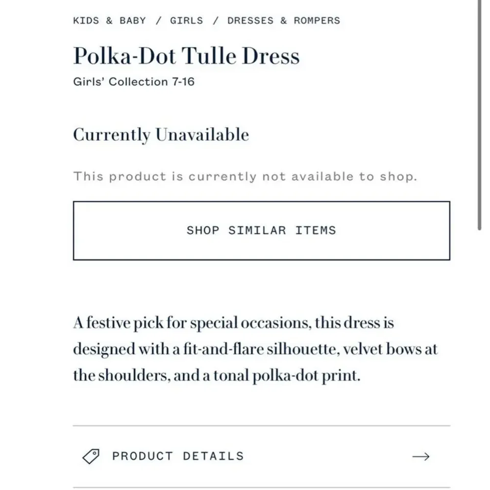 Ralph Lauren Girls Polka Dot Tulle Dress Black 10